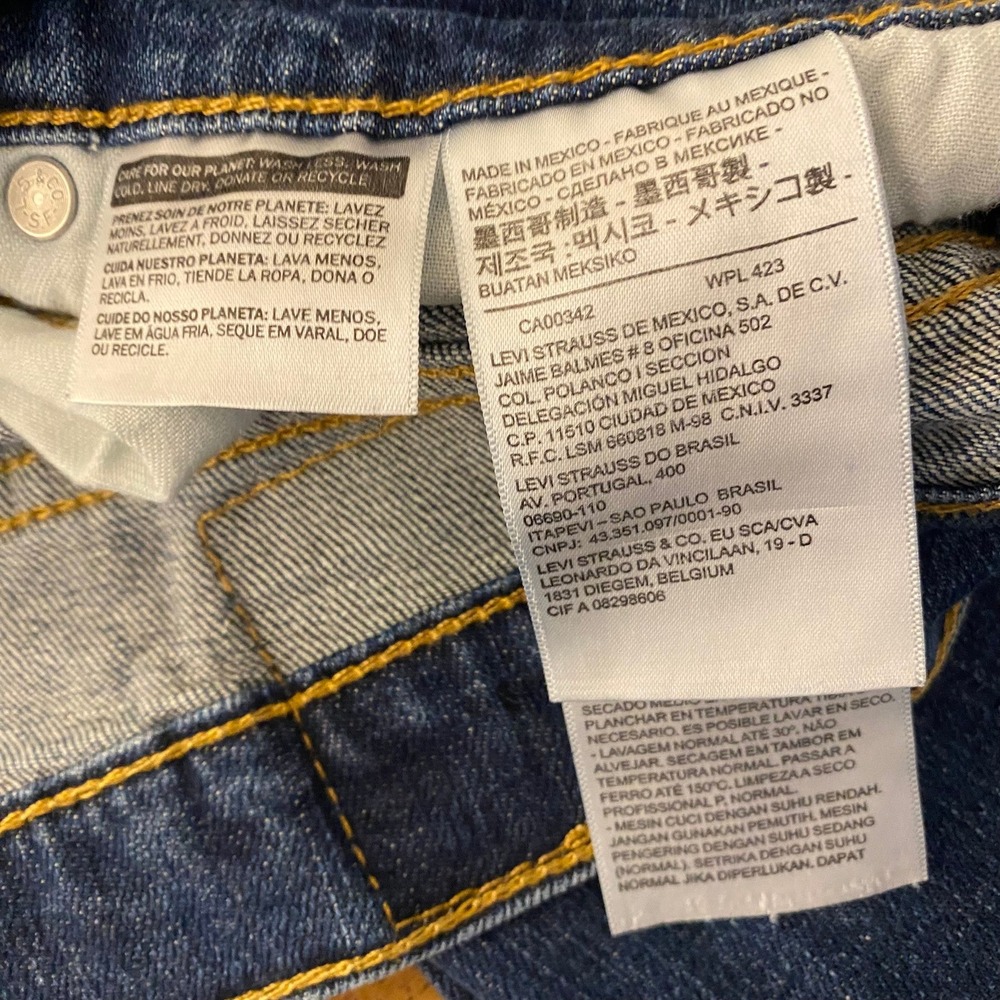 Levis 513 Slim Straight Jeans Mens 36x34 Dark Wash Blue Denim Stretch 08513-0183 - Picture 6 of 9